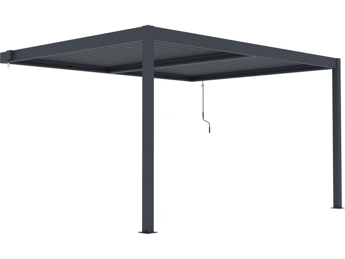 Pergola adossée en Aluminium Windsor - Gris Anthracite - 3 x 4 m