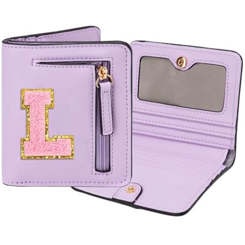 Image of Birthday Gifts for Teen Girl Kids Wallet Little Girl Wallets | Small Initial Kid Wallet for Girl Rfid Wallet Preppy Stuff Gifts for Girls 8-12 Purple L