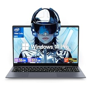 Bmax X15 Pro Laptop, Intel N95 (4C/4T, Up to 3.4GHz, Beats N97/N100/N150) 16GB DDR4 512GB NVMe SSD, 15.6″ FHD Slim Notebook Computer Windows 11 Pro, Wi-Fi 5, BT 5.0, USB-C for Home, Office & Students