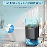 MADETEC Déshumidificateur, petits déshumidifiants pour maison 350pi2, 35 OZ Réservoir d'eau avec arrêt automatique, Ultra Tranquille, sauveuse d'énergie, Mini Déshumidifère pour Sous-sol Chambre Salle de bain Closet Garage RV(Noir)