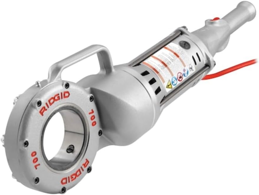 41935 Model 700 Hand-Held 120-Volt Power Drive Pipe Threader, Compatible with RIDGID 12-R, 00-R, 00-RB, and 11-R Die Heads, Silver