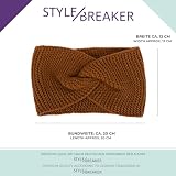 styleBREAKER Damska opaska z dzianiny o drobnym splocie z węzłem,Cognac