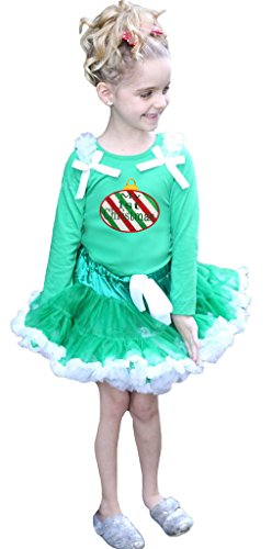 Vestido bastón de caramelo verde y blanco en set de regalo para niñas de 1-8Y