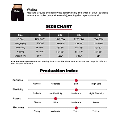 Womens Plus Size 10“ Yoga Shorts High Waist Workout Running Shorts Tummy Control Lift The Hip Xl-4Xl Black Capri Leggings #TOP4