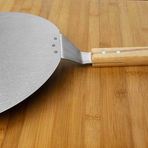 4BIG.fun Pizzaschieber Edelstahl Ø30 cm Pizzaschaufel Holzgriff Brotschaufel Backwarenschaufel Pizzaheber Pizza Flammkuchen Brot professionelles Pizza-Backwerkzeug für Zuhause & Grill