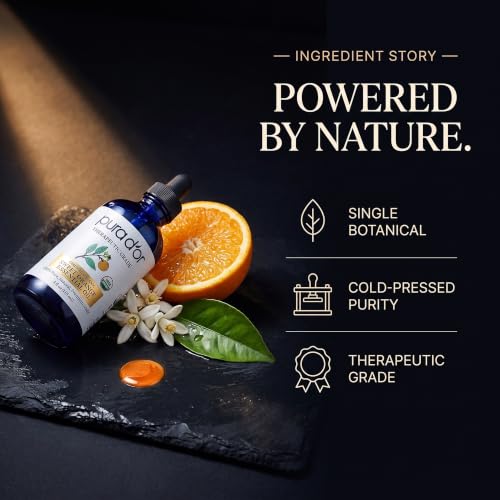 PURA D'OR Organic Sweet Orange Essential Oil for Diffuser Aromatherapy, 4oz | Fresh Citrus Aroma, Uplifting Atmosphere, DIY Soap Making, USDA Certified, 100% Pure, Glass Dropper, Dilute for Topical Use - image 3