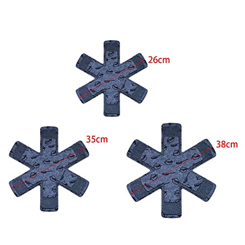 Protectores de sartenes y platos antiadherentes con doce separadores grises 4