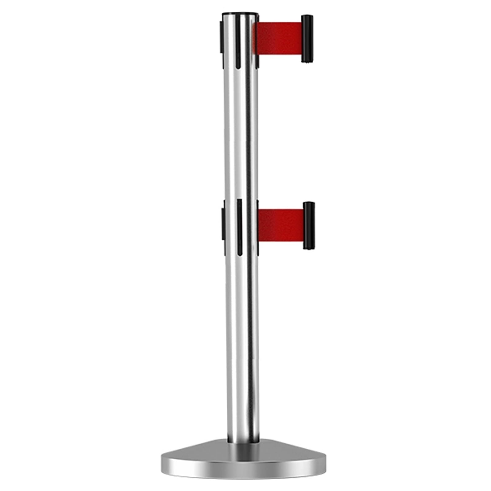 Stanchions de contrôle de foule double courroie rétractable acier inoxydable