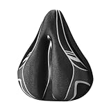 kowaku Bike Seat Cushion Cover Bike Saddle Cover Shock Absorption Padded Wide Bicycle Seat Cushion for Exercise, Black Gray