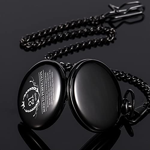 Image of ManChDa Birthday Gifts for Him - Quartz Personalized Pocket Watch Engraved Customized with Chain Gift Box Gift for Men (21th Birthday Gifts)