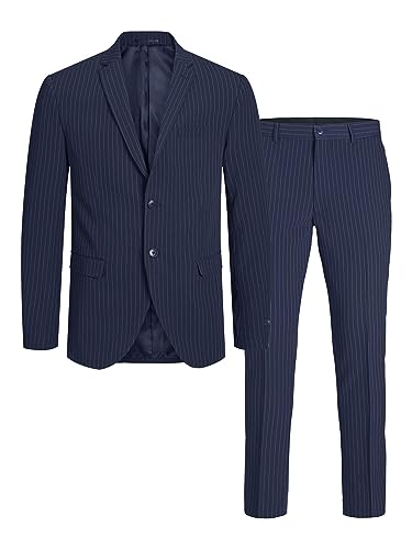 JACK & JONES Herren Jprfranco Pin Stripe Suit Anzug, Navy Blazer, 54 EU
