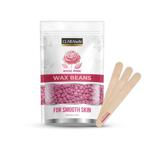 Clarablle Premium Wax Beans for Women & Men | Low-Temperature Hard Wax Beads for Bikini, Underarms, Face & Full Body | Smooth Salon-Like Waxing at Home | For Sensitive Skin | Easy Melt, No Strips Needed (100G, Rose-Pink)