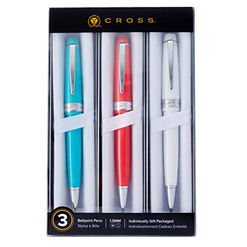 Cross Bailey Light stylos à bille Lot de 3 couleurs assorties pour l'écriture quotidienne