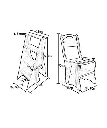 Sillas de escalera multifunción de madera maciza con cuatro capas plegables para el hogar 3