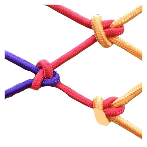 FNUQCOA Colorful Nylon Rope Children Safety Net Kindergarten Anti-Fall Stairs Balcony Guardrail Child Safe Mesh Grid Protective(5cm Hole Diameter,1m Width)