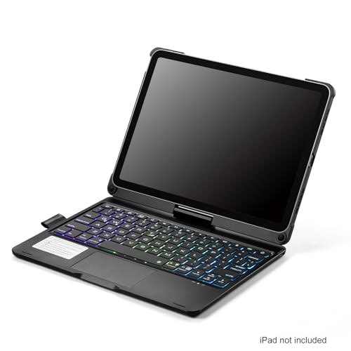 YIWENG Teclado BT Giratorio de 360 Grados para Teclado y ratón inalámbricos Recargables con retroiluminación de 7 Colores para 10.,Teclado del de Manzana