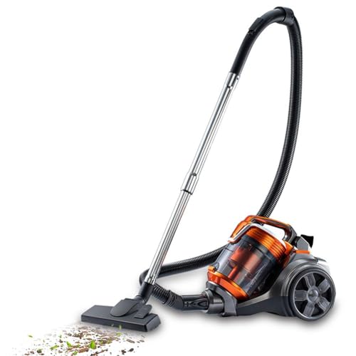 HSSMEUR Aspiradora cilíndrica sin Bolsa, Limpiador ciclónico para alfombras y Pisos Duros de 3600 W, contenedor de Polvo de Alta Capacidad de 3,5 L
