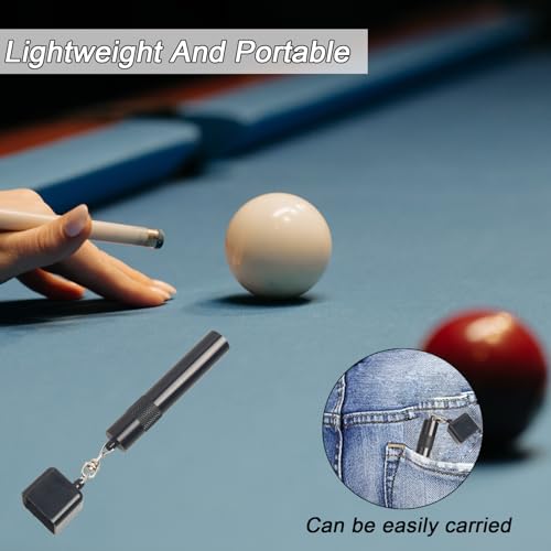 LAKE OF FIRE 3 in 1 Snooker Pool Cue Tip Shaper,Repair Cue Tip Stick Accessories with Pool Cue Tips Storage and Billiard Pool Chalk Holder (Black) - Thumbnail 7