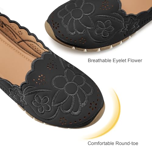 Aomigoct Flats for Women Ballet Shoes: Comfortable Round Toe Dress Womens Flats Casual Slip on Walking Shoes3