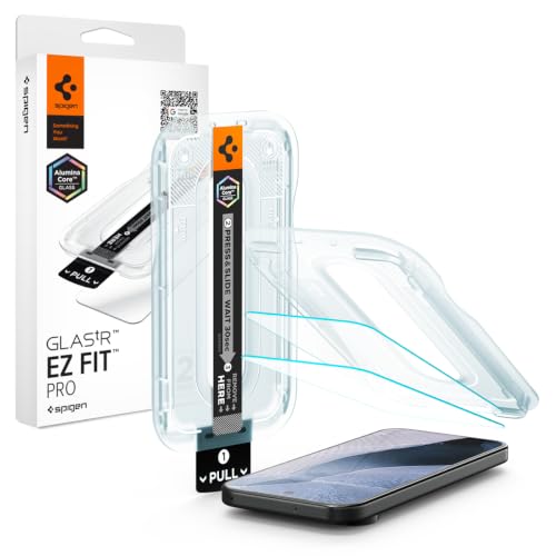 Image of Spigen GlasTR EZ FIT Pro Screen Protector for Pixel 11, Pixel 11 Pro | Aluminum Enhanced 10H+ tempered glass, GlasTR EZ Fit auto align tray, 100% clarity, Original touch, Case-friendly, 2Pack