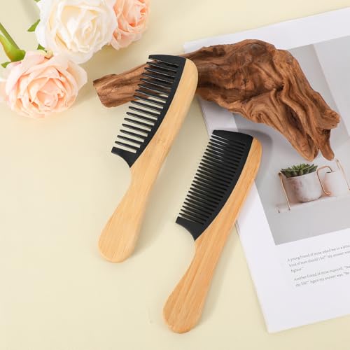 2 Peines de Madera Anchos y Finos Anti-Estáticos para Mujer miniatura 3