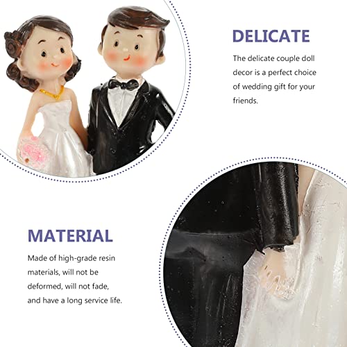 Stobok E47ZP0W01JR8R1761 Wedding Cupcake Topper Bride And Groom Figurines Small Resin Couple Doll Wedding Cake Decorations Party Desktop Bride Figurines Ornaments thumb #8