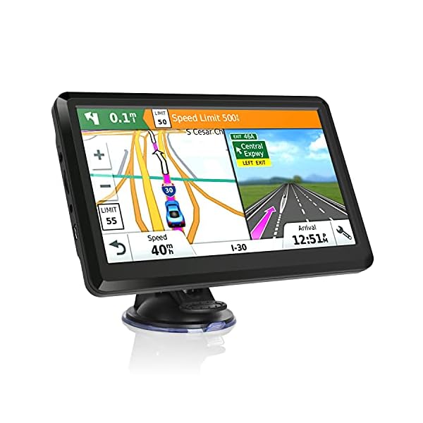 GPS Navigation for Truck RV, 2024 US/CA/MX Maps 7-inch HD Touch Screen,Car GPS, Support Voice Turn Direction Guidance/Speed and Red Light Warning/Custom Truck Routing