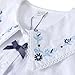 KUYEEBEAR Girls Summer Short Sleeve Blouse with Embroidered Collar, White, Button Front Shirt, Ages 5-12 (US, Age, 11 Years, 12 Years, White)
