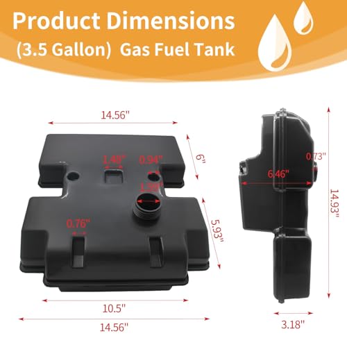 157103 532157103 153630 532153630 3.5 Gallon Lawn Mower Yard Garden Tractor Gas Fuel Tank with Fuel Tank Caps Replace for Husqvarna Craftsman Weed Eater by shiosheng - Image 2