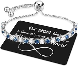 J.Fée Bracelet for Women,Sterling Silver Tennis Bracelet Blue Crystal Slider Bracelet S925 Women Bracelet Sparkle Diamond Zirconia Adjustable Bracelet for Women,Gift for Her,Silver,Gold,Rosegold