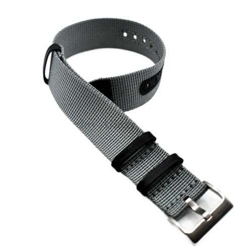 Bracelet montre nylon et cuir Gray 20mm pour Rolex au quotidien