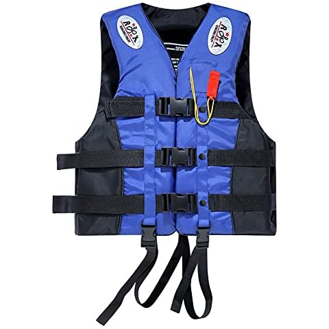 WANGQI Schwimmweste Schwimmen Jacke, reflektierende 360-Grad-Schwimmschwimmweste Seefischerei Schwimmschnorchelweste mit pfeifbarer Verstellbarer Schnalle Kajak Auftriebsweste thumbnail