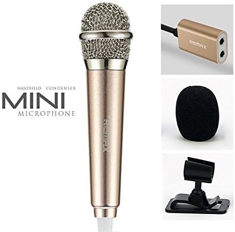Mini Microphone, Omnidirectional Stereo Mic for Voice Recording,Chatting on Cellphones,Tablets,Laptops,Computers - Gold