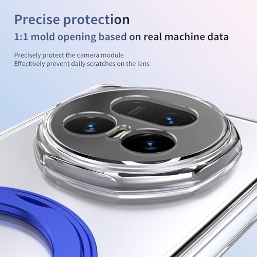 Coque Honor Magic V5 transparent bleu de qualite militaire avec support - 3