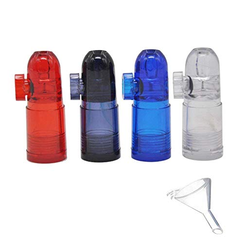 Snuff Bullet Acrylic Plastic Snuff Dispenser Snorter Bullet Rocket Shape Nasal Sniff (4pack)