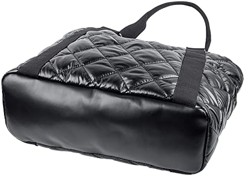 HunterBee Women's Middle Quilted Nylon Tote Bag Puffy Puffer Padded Multi Pockets Handbags Waterproof Beach nurse Purse Casual Travel Work Teacher Shopping Utility