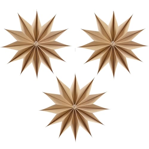 EASY JOY Papiersterne Weihnachtsstern 3 Stück 29cm Party Dekoration...