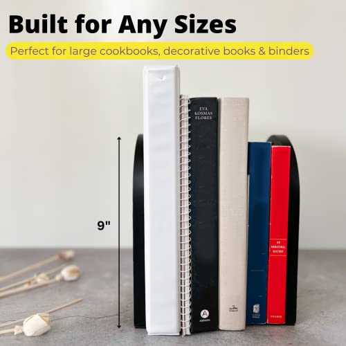 PurpleWares Arch Rattan Decorative Bookends - Heavy Duty Black Metal Book Ends Stopper Non-Skid Bottom for Shelves, Unique Modern Large Book Holder Organizer for Bookshelf Decor Display (Extra Tall) PurpleWares Arch Rattan Decorative Bookends - Heavy Duty Black Metal Book Ends Stopper Non-Skid Bottom for Shelves, Unique Modern Large Book Holder Organizer for Bookshelf Decor Display (Extra Tall)