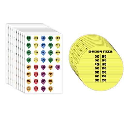 20 Pack Rifle Scope Turret and Scope DOPE Stickers,Writable Adhesive Labels,Use with Dope Card,Fits Most Scope Caps and Turret Tags,Adjustment Dope Stickers for Precision Shooting and Hunting