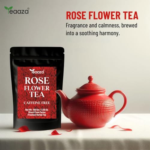 Image of Teaaza Rose tea | 100 Grams-100 Cups| Skin Glow Tea |Detox Tea - Vitamin - C Rich - Rose Flower Tea| Dried Rose Petals Tea