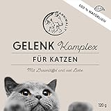 Annimally Gelenk Pulver für Katzen I 120g für 4 Monate - Die Alternative zu Gelenktabletten - Gelenkfit Pulver mit Grünlippmuschel, MSM, Teufelskralle, Taurin, Glucosamin und Kurkuma