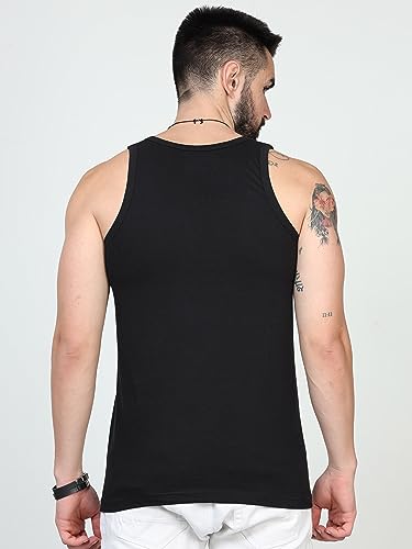 Image of JUARI BE A GENTLEMAN Men's Cotton Super Combed Breathable Vest for Men (Black)