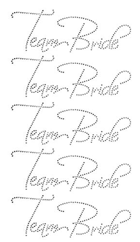 TEAM BRIDE Bridesmaid Clear Rhinestone Iron-on Hotfix Transfer Bling DIY- Each 9x3.5