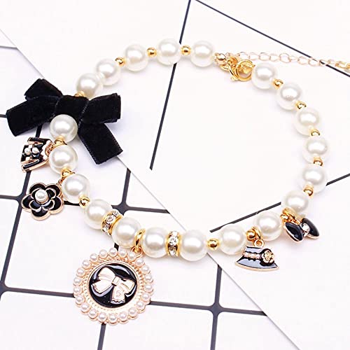 Xufun Fashion Pink Rhinestone Dog Chain Puppy Accessories Princess Necklace Cat Jewelry Pet Collars Bow Collar(S,White) #TOP3