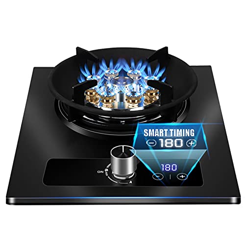 Gas Hob Built-In Gas Cooktop, 1 Zones Burner Gas Hob,Flameout Protection & Timing Function(I LPG) (C NG)