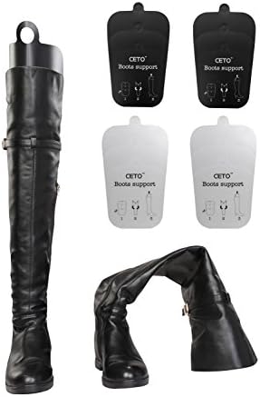 Ceto 4 Pair Adjustable Cutable Boot Tree Portable Boots Shape Keeper Black