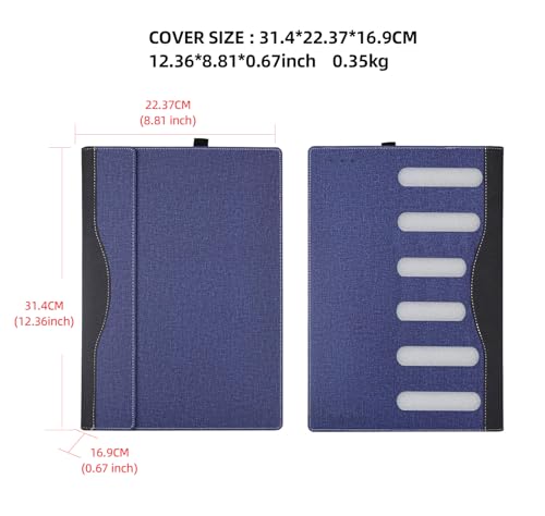 Maletín para portátil Dell Latitude 7455 14'' en cuero PU azul oscuro miniatura 4