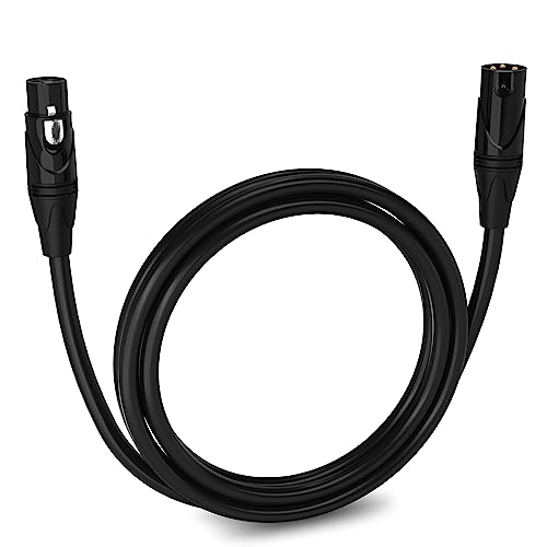LyxPro Quad Series 6 ft XLR 4-Conductor Star Quad Balanced Microphone Cable for High End Quality and Sound Clarity, Extreme Low Noise, Black