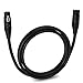 LyxPro Quad Series 6 ft XLR 4-Conductor Star Quad Balanced Microphone Cable for High End Quality and Sound Clarity, Extreme Low Noise, Black