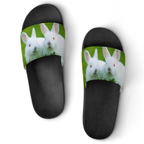 Claquettes Femme Lapin Mignon Pantoufles de Bain Antidérapantes Rose 38